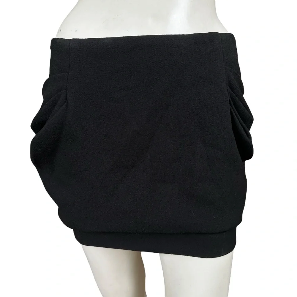 Vanessa Bruno Black Mini Bubble Skirt Zip Up Back Size US 2/XS FR 34